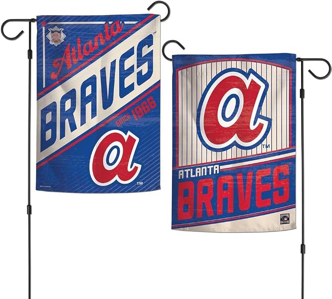 Atlanta Braves WinCraft Cooperstown Edition Team Logo Premium 2 Sided Garden Flag, 12" x 18"