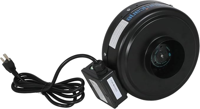 Hurricane Commercial Grade Inline Fan for Phresh and Black Ops Carbon Filters, Ideal-Air Ducting and Clamps and Titan Controls Ventilation Controllers