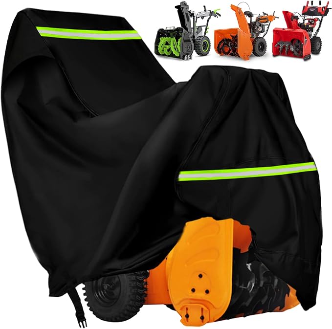 Snow Blower Cover Waterproof 24"-32" Heavy Duty 600D Universal Snow Thrower Cover,Outdoor Snowblower Cover fit Most Two Stage Snowblowers Fit for EGO,Ariens,PowerSmart,Craftsman,Cub Cadet
