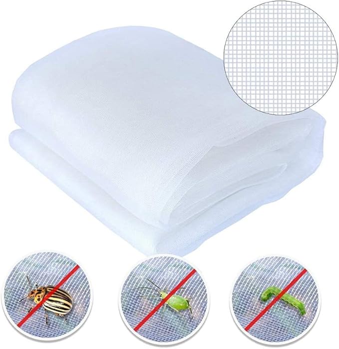 Agfabric Garden Netting 16'x25' Insect Pest Barrier Bird Netting for Garden Protection,Row Cover Mesh Netting for Vegetables Fruit Trees and Plants,White