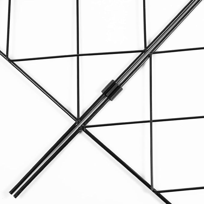 Flexible Folding Pot Trellis, 24'' Indoor Plant Trellis for Potted Climbing Plants, Wrought Iron Lattice Folding Trellis, Coated Flower Garden Trellis Support for Vines Rose Clematis Vegetables