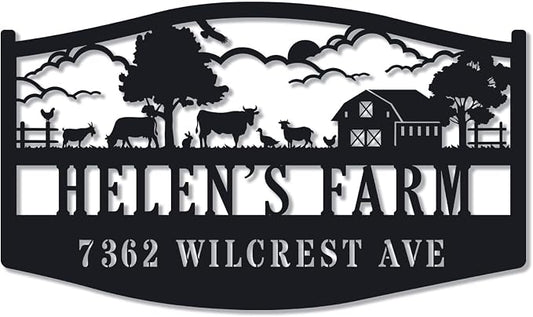 Personalized Metal Farm Sign, Personalized Outdoor Ranch Name Sign, Family Name Sign, Custom Large Outdoor Metal Sign, Metal Hanging Farm Signs, Farmhouse Decor
