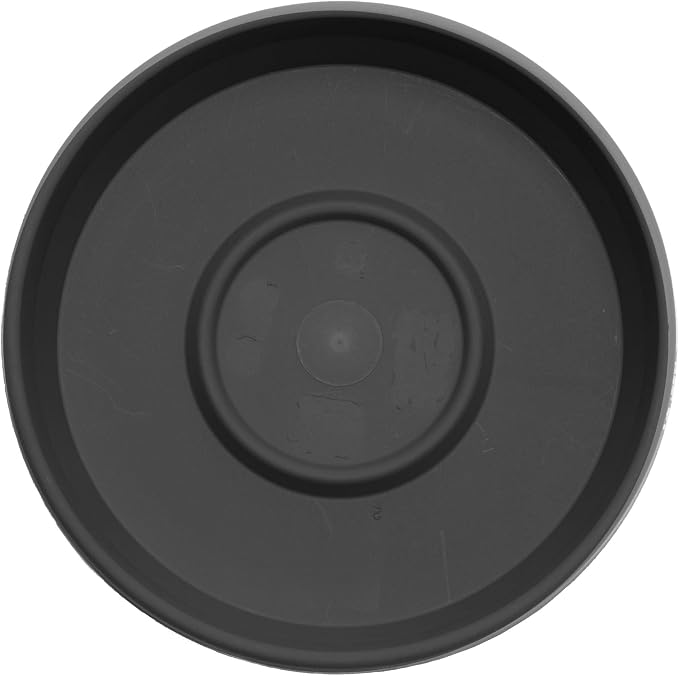 Bloem Terra 16" Round Plastic Plant Saucer, Lightweight UV-Resistant Indoor/Outdoor Flower Pot Tray - Fits 16-inch Planter Pots, Black, 2-Pack