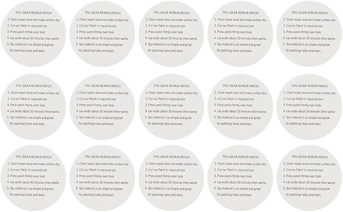 15PCS Circle Self-Adhesive TPU Pool Patch Repair Kit Vinyl Inflatable Pool Patches for Swimming Pools, Inflatable Boats, Air Mattresses,Inflatable Toys