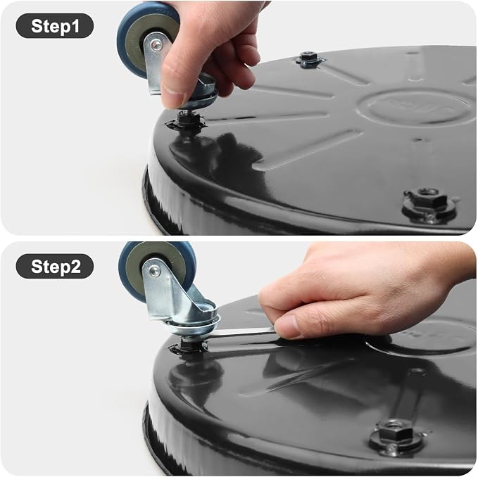 2 Pack 17 Inch Metal Plant Caddy With Lockable Wheels,Plant Stand Dolly for Heavy Planter,Wheeled Planter Saucer Tray,Rolling Plant Stand,Heavy-Duty Plant Caddy for Indoor and Outdoor(Black)