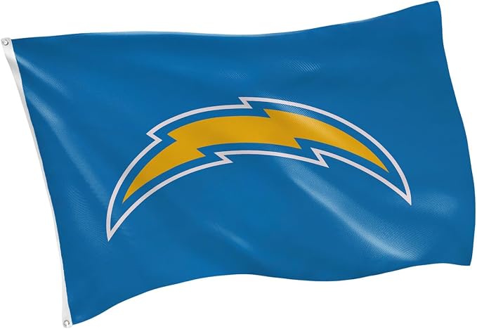 Team Sports America NFL Los Angeles Chargers 3 x 5 Outdoor Durable House Flag with Grommets | Sport Team Flag & Banner | Indoor Wall Decor Flag for Room | Works with Flag Poles for Outside House