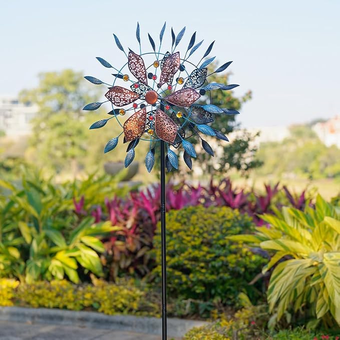 Stargarden Large Wind Spinners Outdoor, 23 Inch Metal Wind Spinner | Double Kinetic Wind Sculptures & Spinners, Waterproof Pinwheels Outdoor Decoration for Patio, Lawn, Garden, Porch Decor