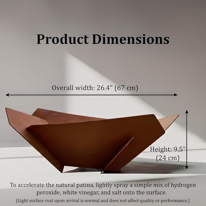 Decoroca Corten Steel Fire Pit - Outdoor Wood Burning Pit for Backyard Patio, Garden & Terrace, Durable & Weather-Resistant, Ideal for Family Gatherings & Parties