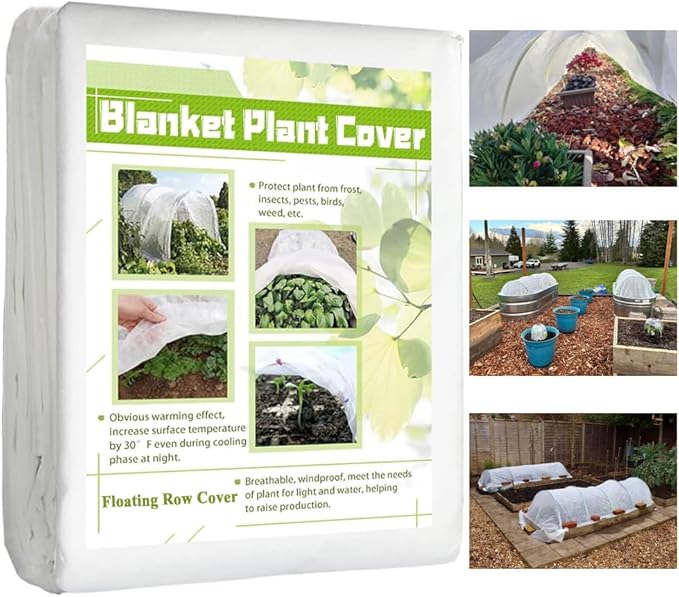 Frost Cloth Plant Freeze Protection, 7x100 Ft Floating Row Cover Fabric for Garden Beds, 0.9oz/yd² Frost Blanket for Outdoor Plants, Plant Covers for Winter Protection