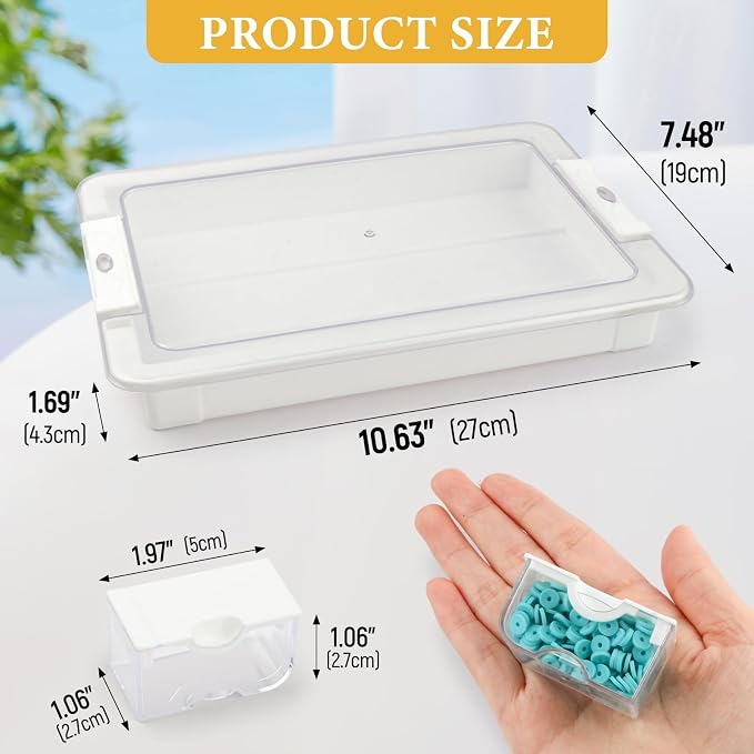 kowaku Bead Storage Box Grids Box Rectangle Storage Case Container Transparent, 24 Grids