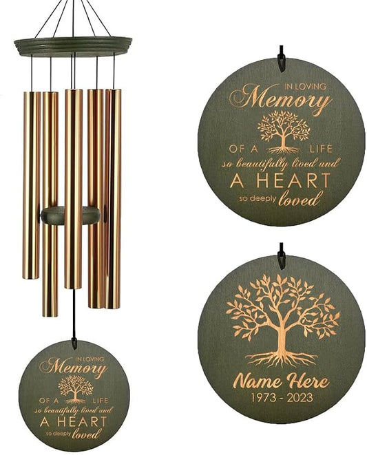 ASTARIN Wind Chimes Outdoor for The Loss of Mom Dad, Personalized Customized WindChimes for Loss of Loved One, Memorial Wind Chime as Sympathy Gift, Home Garden Patio Décor, 36'' (Produced in Texas)