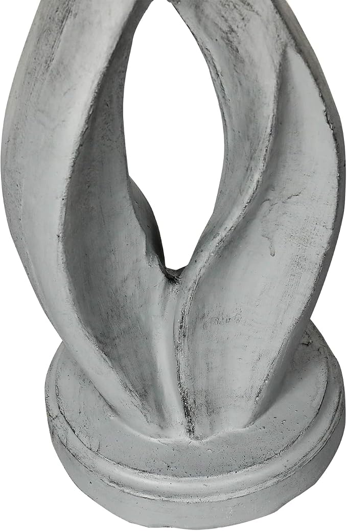 SunJet 21.8inch High Concrete Bird Bath, Freestanding Birdbaths & Birdfeeder - Stylish Outdoor Bird Baths Feeding Bowl for Outdoors Garden Patio Yard Lawn Decor
