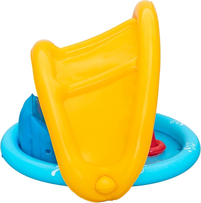 Bestway Seashapes Splash Pad | Baby Sensory Water Pool, with Backrest, Sunshade and Games, 6 Months +