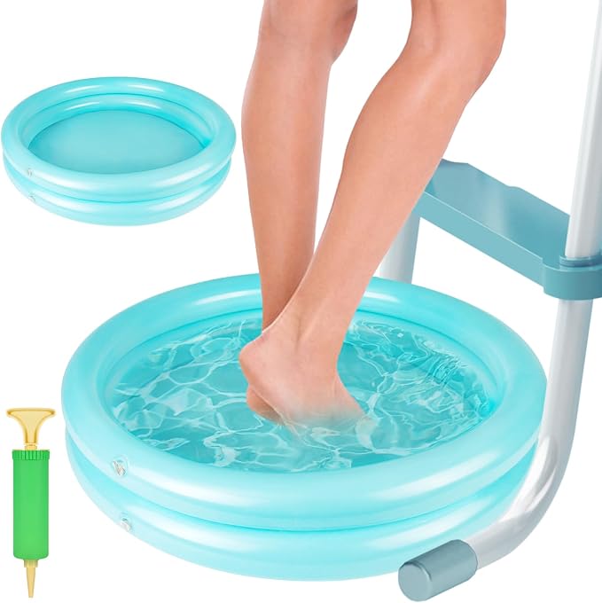 2 Pack Inflatable Pool Foot Bath Basin, Swimming Pool Clean Feet | Foot Soaking Bath Basin for Pool Entry Ladder, Home Spa Treatment for Above Ground Pools, Full-Sized Inflatable Pools