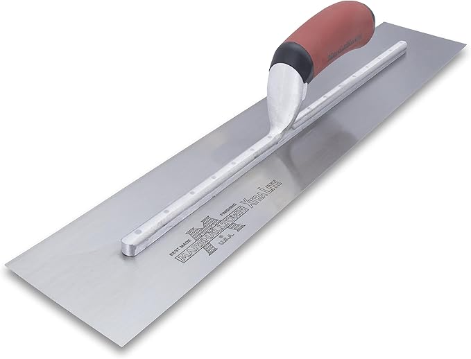 Marshalltown High Carbon Steel Finishing Trowel, 4 x 20 Inch Concrete, Masonry and Drywall Finishing Tool, Assembled in USA, MXS20D