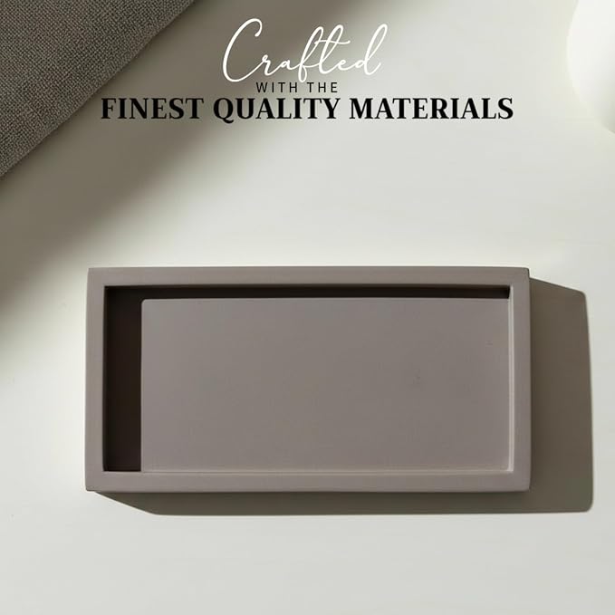 SURI Concrete Candle Tray – Small Decorative Stone Tray for Candles & Home Decor, Minimalist Candle Holder Tray