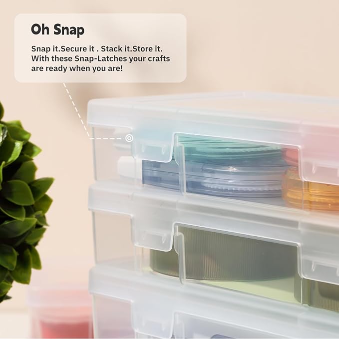 novelinks Clear Pencil Box and Small Plastic Storage Containers with Lids | 9 Pack, Medium Clear, Plastic Pencil Boxes, Board Game Storage Containers, Task Boxes for Special Education, Mini Organizer
