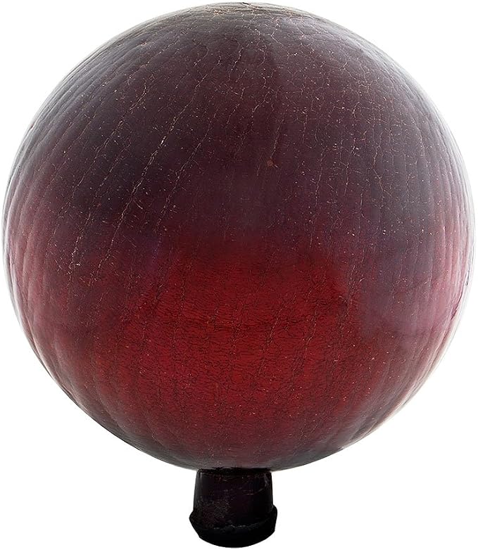 Achla Designs 12-Inch Crackle Gazing Globe Ball, Red
