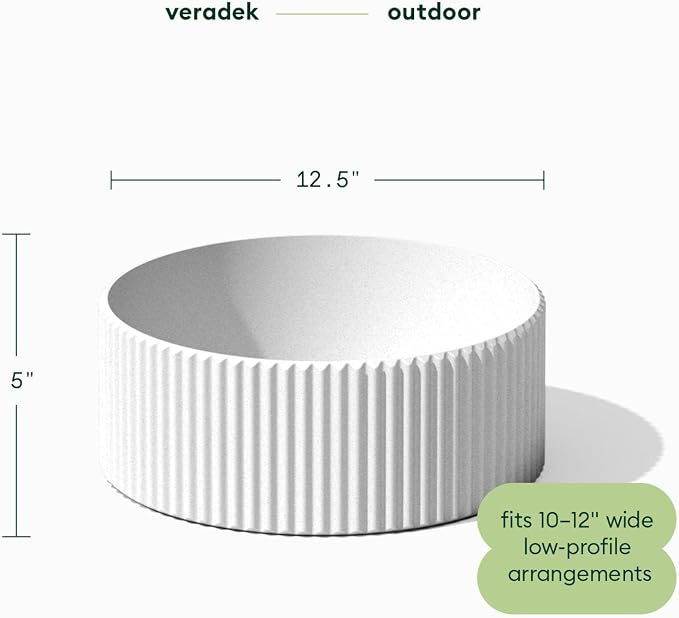 Veradek Mod Series 5" Bowl Planter for Indoor or Outdoor Tabletop/Balcony | Durable Plastic-Stone Composite Material | Modern Décor for Flowers, Succulents, Small Plants