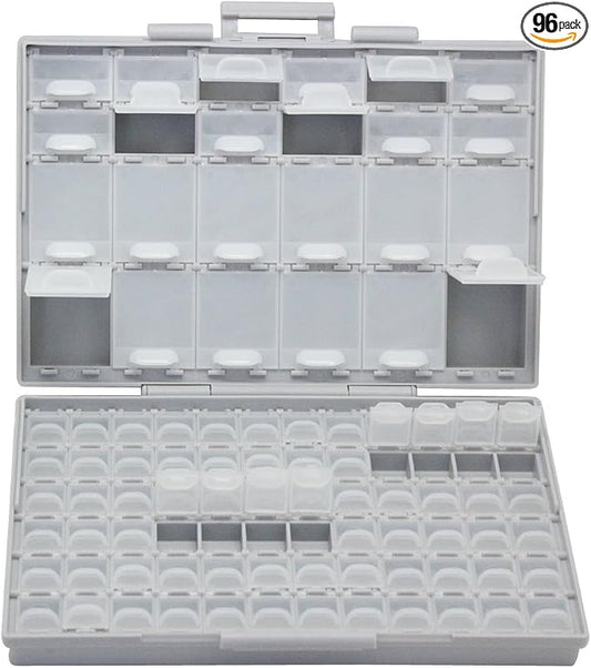 AideTek BOXALL96 96 Lids Enclosure SMD SMT Parts Organizer Surface Mount Box Labels