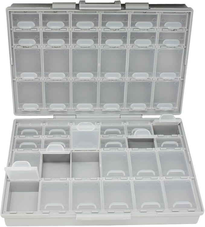 AideTek BOXALL48 48 Lids Empty Enclosure SMD SMT Organizer Size 6 inch 9 Inch Surface Mount