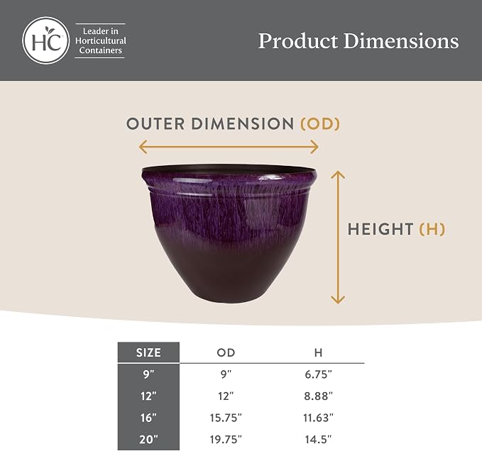 The HC Companies 12 Inch Pizzazz Round Planter Pots with Ceramic Look, Lightweight UV-Resistant Plastic Indoor & Outdoor Planters, 2-Pack Flower Pots for Garden & Home Decor, Foggy Gray