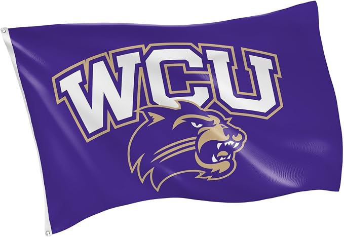 NCAA Western Carolina University Flag with Grommets, 3'x5' WCU Catamounts Outdoor College Flags & Banners for Garden Patio Indoor Wall Décor