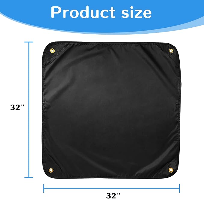 Air Conditioner Covers for Outside Units, Central AC Cover for Outdoor Unit Heavy Duty Water-Resistant Top Cover 32 x 32 Inch, Black