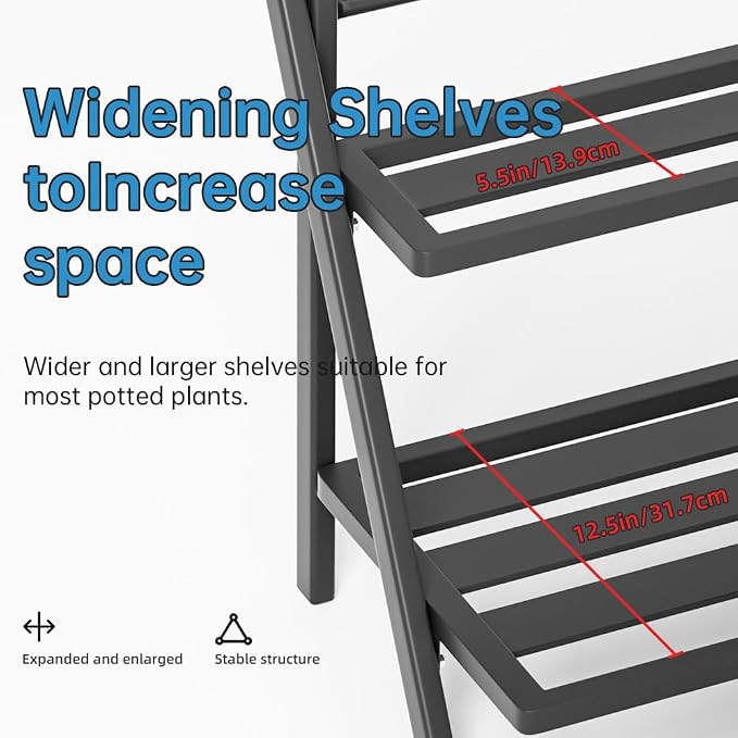 2-Tier Aluminum Plant Stand Indoor &Outdoor Rustproof Waterproof | Weather-Resistant Flower Pot Rack, Stylish & Lightweight Plant Stands for Garden, Balcony & Living Room