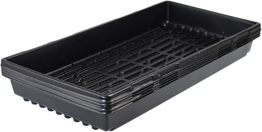 9GreenBox 5 Pack of Durable Black Plastic Growing Trays (with Holes) 21" x 11" x 2" - Planting Seedlings, Flowers, Wheatgrass