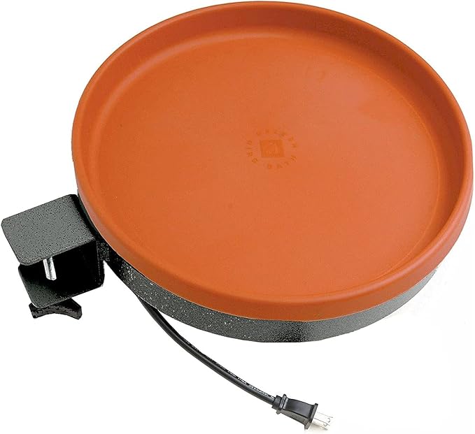 Farm Innovators BD-75 All Seasons 3 in 1 Outdoor 14 Inch Heated Birdbath with 3 Mounting Options, 75 Watts, Terracotta