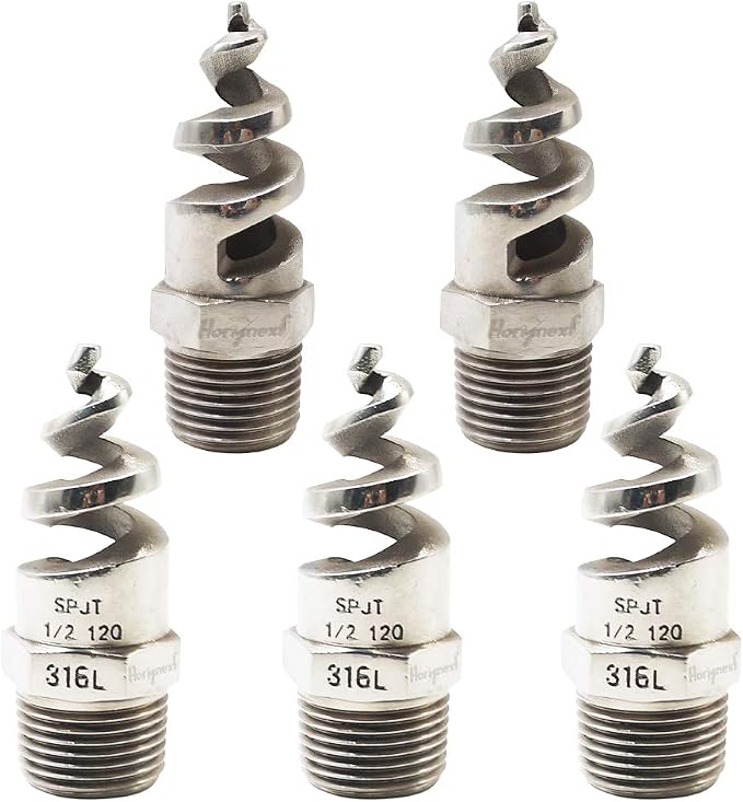 NPT 1/2 spiral aerator lawn, stainless steel 316 hose sprayer nozzle atomizer, for garden, fire proofing, gas and liquid cooling(5 pcs)