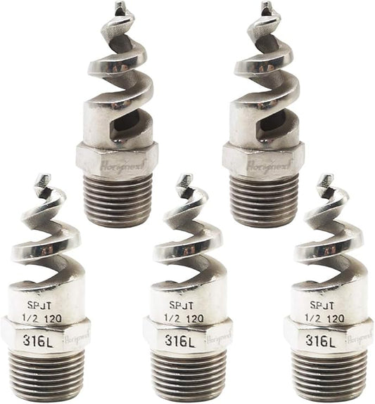 NPT 3/4 spiral aerator lawn, stainless steel 316 hose sprayer nozzle atomizer, for garden, fire proofing, gas and liquid cooling (5 pcs)