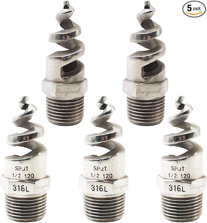 NPT1/4 spiral aerator lawn, stainless steel 316 hose sprayer nozzle atomizer, for garden, fire proofing, gas and liquid cooling (5 pcs)