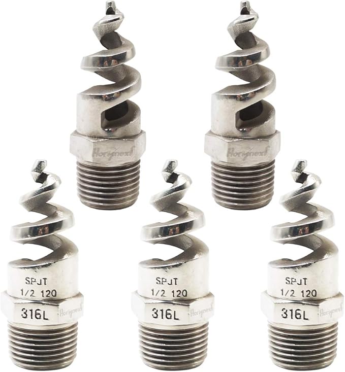 NPT 3/8 spiral aerator lawn, stainless steel 316 hose sprayer nozzle atomizer, for garden, fire proofing, gas and liquid cooling (5 pcs)
