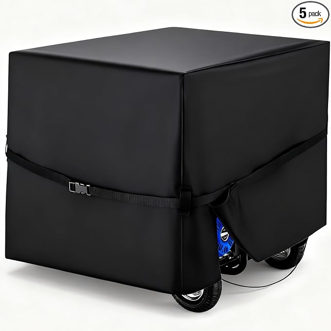 DVBB Outdoor Generator Covers Waterproof Heavy Duty 900D Oxford Portable Generator Cover Universal for 5500-15000 Watt Portable Generators (Black,38x28x30 in)