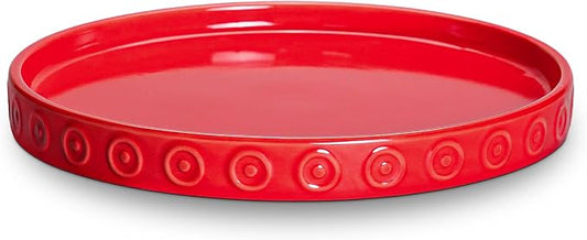 Eightpot Plant Water Catcher Tray, Ceramic Plant Saucer, 7.5 Inch Plant Pot Saucers for Indoor Outdoors, Round Plants Plates to Catch Water, Modern Decorative Plants Dishes to Catch Water, Red