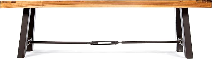 Christopher Knight Home Catriona Outdoor Dining Benches - Acacia Wood - Teak/Rustic Metal (Set of 2)