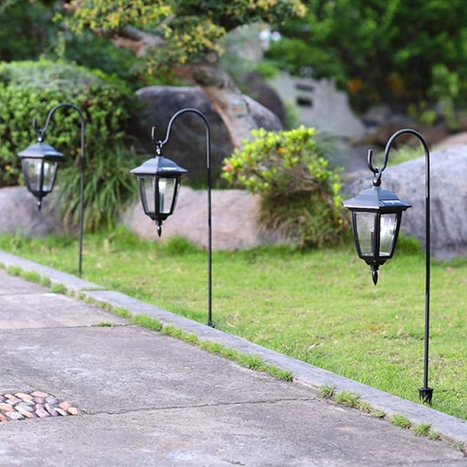 Adjustable Shepherd Hooks, Steel Garden Stakes, 26.77 in, 2 Pack | Includes 2 hooks, Adjustable sections 11.02 18.90 26.77 in, For lights lanterns planters, Tool-free assembly