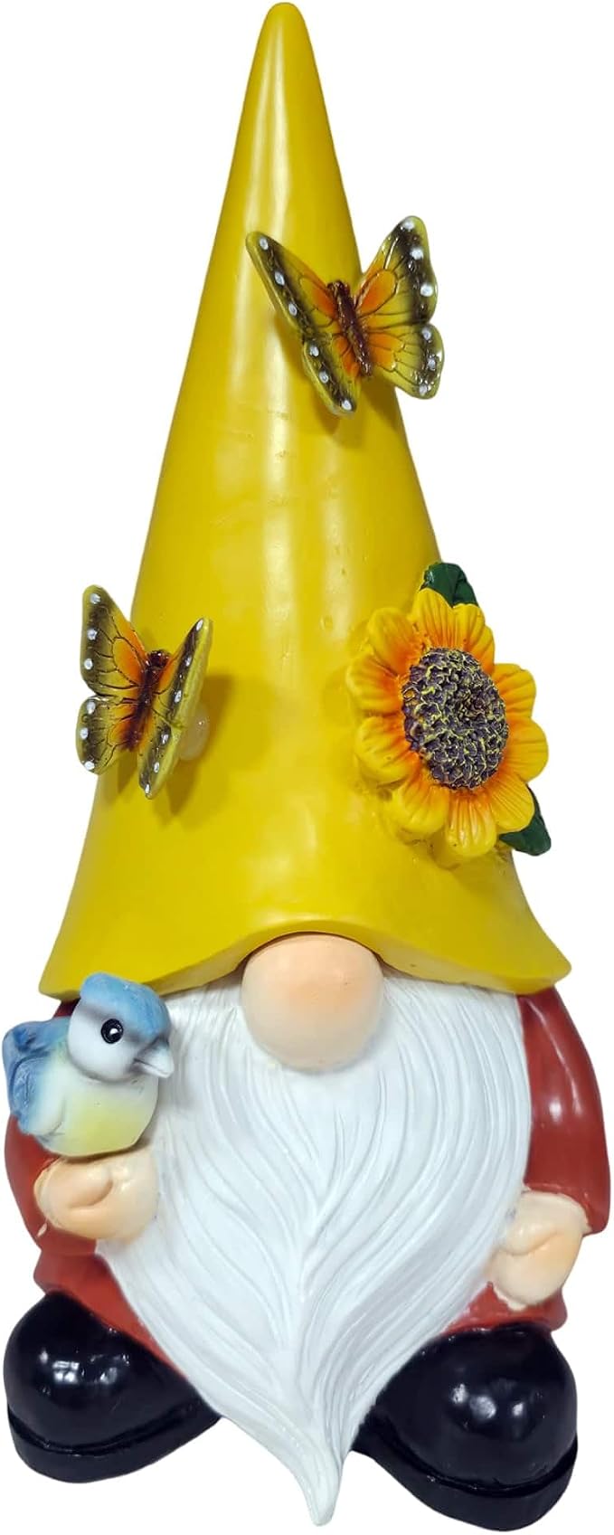 Key Hiders Outside Gnome Figurine Hide A Key Outdoor Garden Gnomes Statues Decorations for Yard Hidden Spare Key Holder Lock Box Rock Yellow