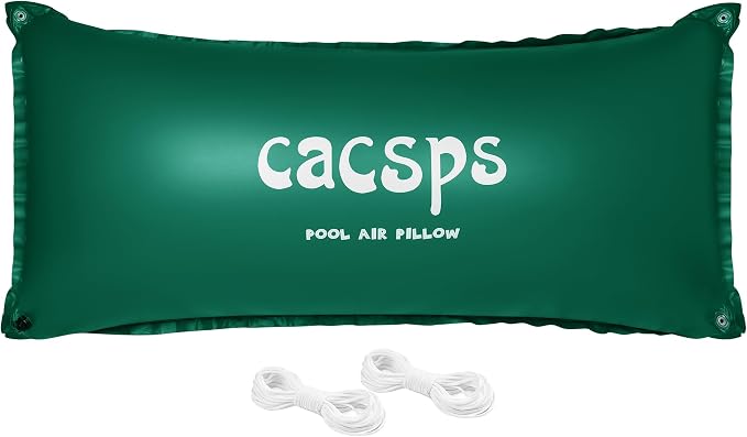 CACSPS Pool Pillow for for Above Ground Pools, 4x8 Ft Pool Air Pillow for Closing Winter Pool Winterizing Kit for Ground Pool, 0.5mm PVC Material, 2X 16.5Ft Rope (Green)
