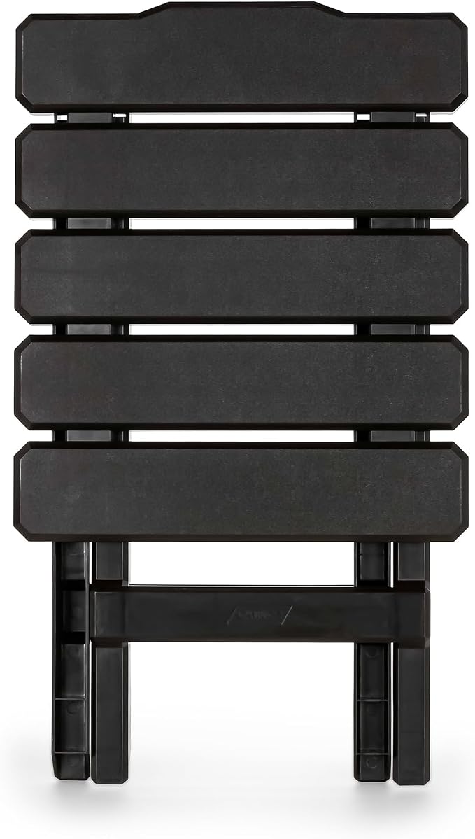 Camco Adirondack Style Folding Plastic Large Table with Footrest Design and Easy to Setup Construction for Indoor or Outdoor Use, Mocha