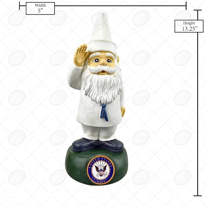 Red Carpet Studios Officially Licensed Military Garden Gnome, 13.25" Tall, United States Navy