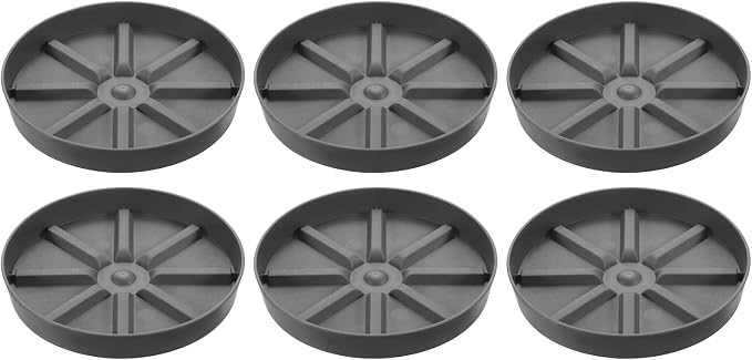 PATIKIL Plant Pot Saucers 7.5 Inch, 6 Pack Plastic Round Plant Pot Thicker Flower Drip Tray for Indoor Outdoor, Gray