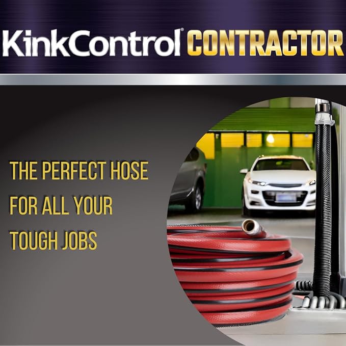 Kink Control Contractor Grade Hose with High Burst Strength, Spring Coil and Crush Resistant Couplings, Made in the USA 3/4 x 100 ft