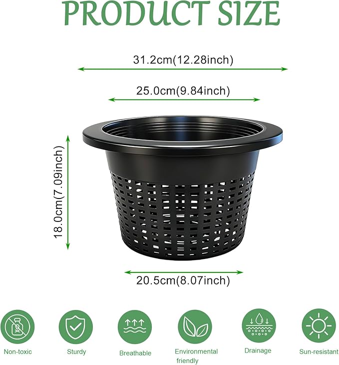 3 & 5 Gallon Bucket Lid Hydroponic Plant Pot, Small/Medium/Large Opening Mesh Net Cups for Indoor Outdoor Hydroponics Growing System - Medium Opening for Most Hydroponic Crops (2 Pack)