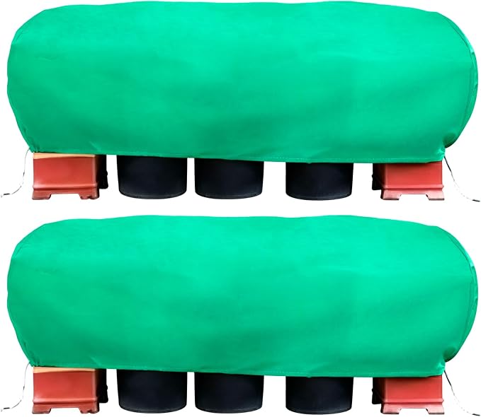 OUTCREATOR Plant Covers Freeze Protection, 2 Pack Frost Covers Cloth with Drawstring (59" x 19.7" x 21.7") Plant Protection Cover Bags Frost Blankets for Outdoor Winter Cold Weather Shrubs Trees