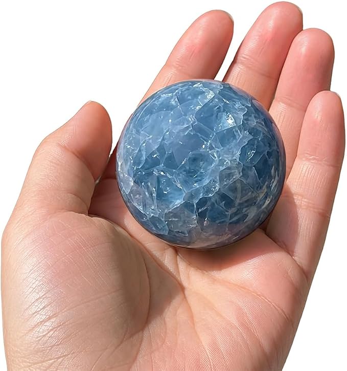 1.6-2 inch Natural Celestite Crystal Ball with Stand, Polished Crystal Sphere
