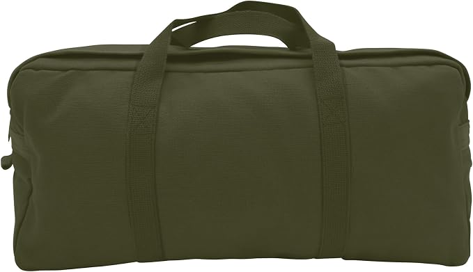 Rothco Canvas Tanker Style Tool Bag - Heavy-Duty Multipurpose Gear Carrier for Mechanics, Plumbers, Electricians, Athletes, Olive Drab