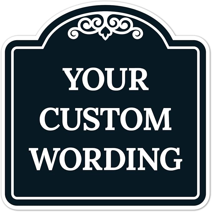 Custom Decorative Sign, Personalized Metal Sign for Business, Driveway, Home, Airbnb, Office Door Plaque, Black Background Sign, 24x24 Inches, ACM, Fade Resistant, Made in USA by Sigo Signs
